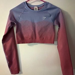 GymShark  Adapt Ombre Seamless Long Sleeve Crop Top